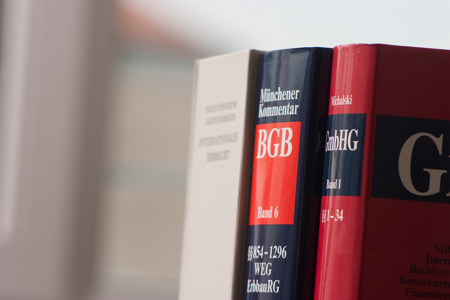 Buchrücken von Gesetzesbüchern